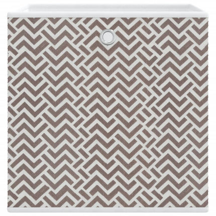 opbevaringskasser 4 stk. 32x32x32 cm foldbare stof brun