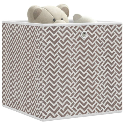 opbevaringskasser 4 stk. 32x32x32 cm foldbare stof brun