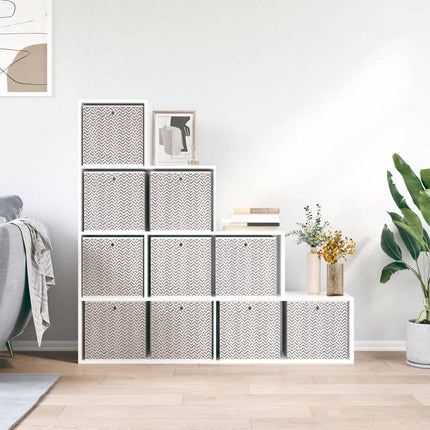 opbevaringskasser 10 stk. 32x32x32 cm foldbare stof brun