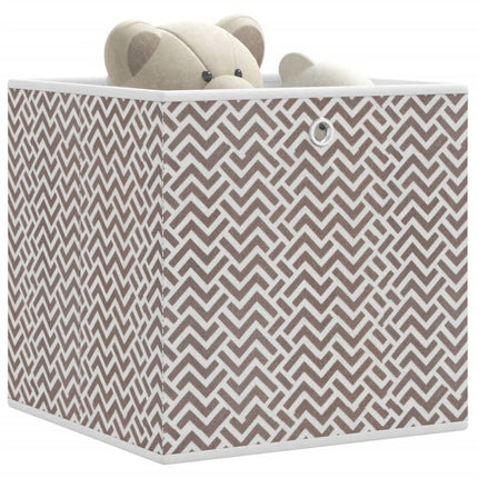 opbevaringskasser 10 stk. 32x32x32 cm foldbare stof brun