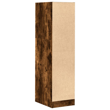 apotekerskab 30x41x118 cm konstrueret træ røget egetræsfarve
