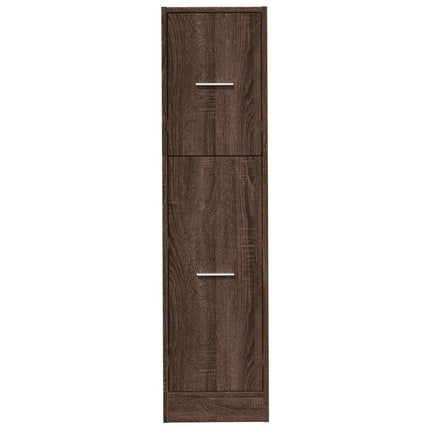 apotekerskab 30x41x118 cm konstrueret træ brun egetræsfarve