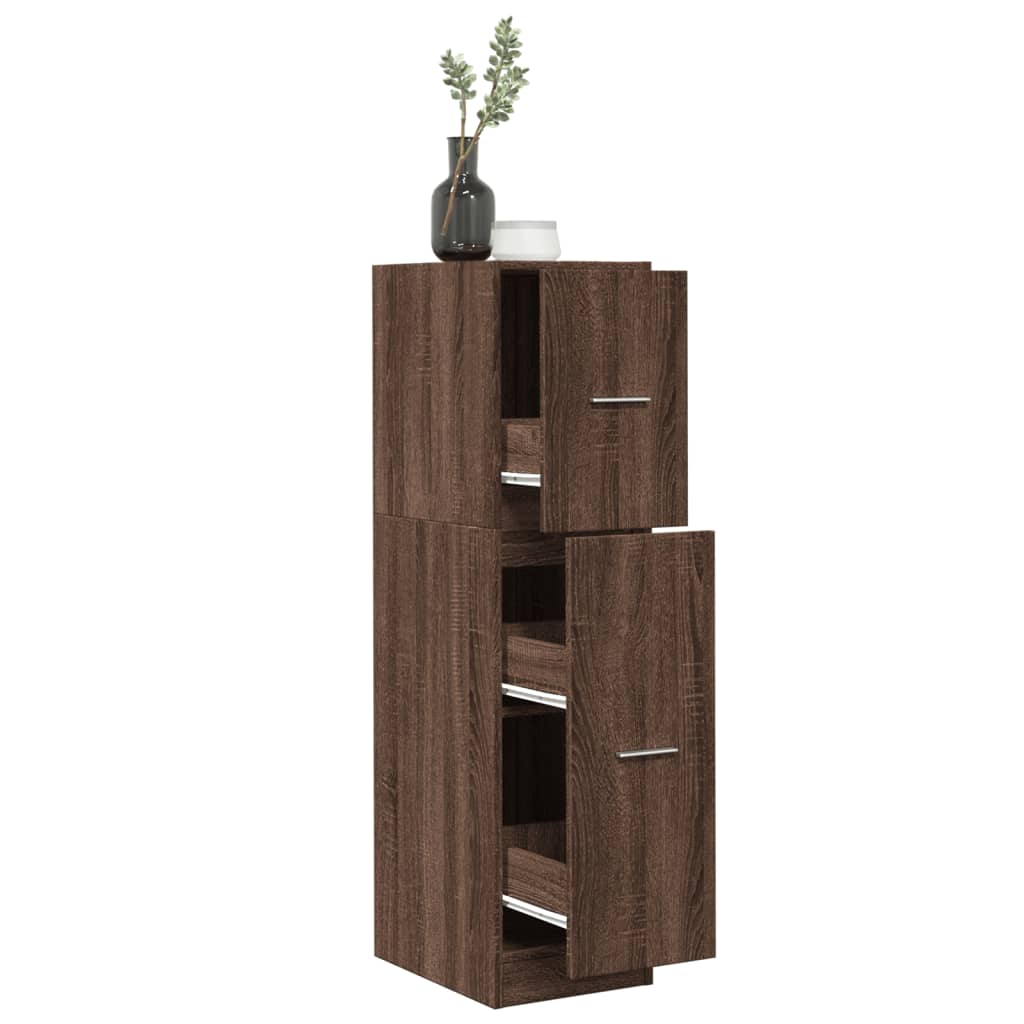apotekerskab 30x41x118 cm konstrueret tr brun egetrsfarve