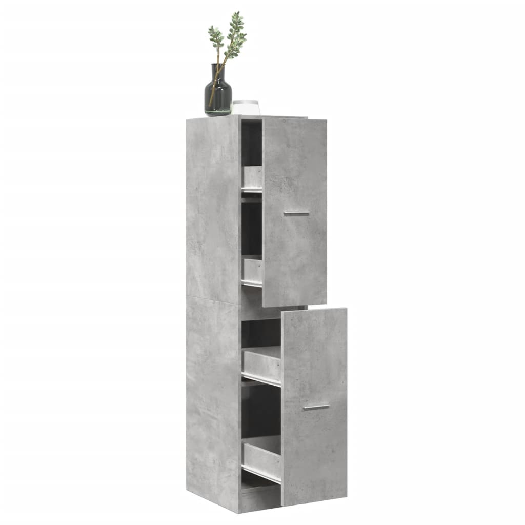 apotekerskab 30x41x144,5 cm konstrueret træ betongrå billede