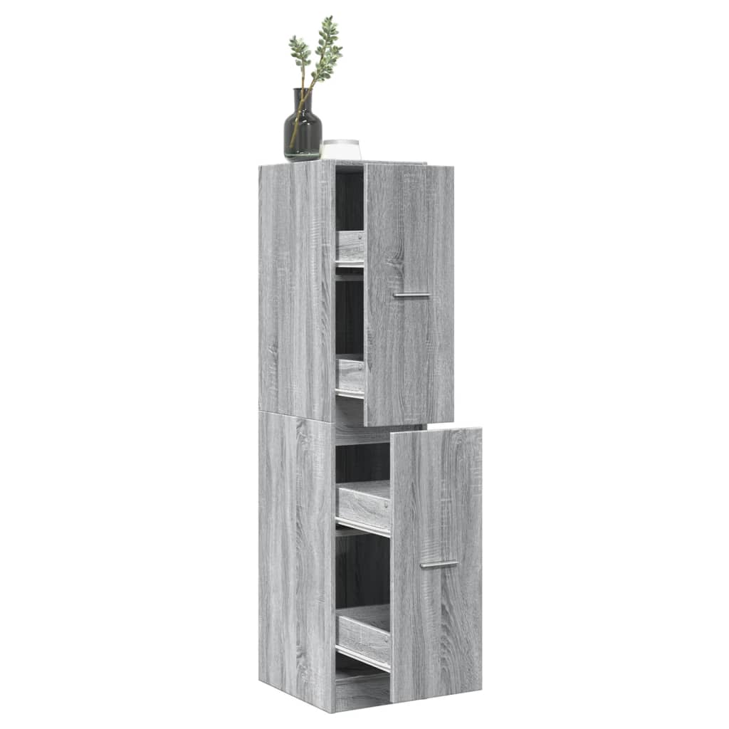 apotekerskab 30x41x144,5 cm konstrueret træ grå sonoma-eg billede