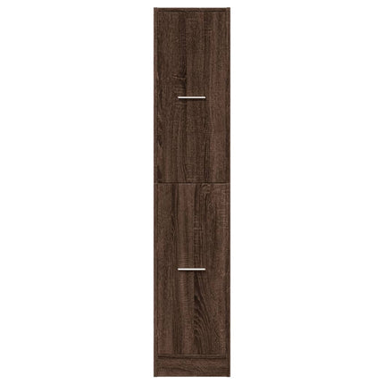 apotekerskab 30x41x144,5 cm konstrueret træ brun egetræsfarve