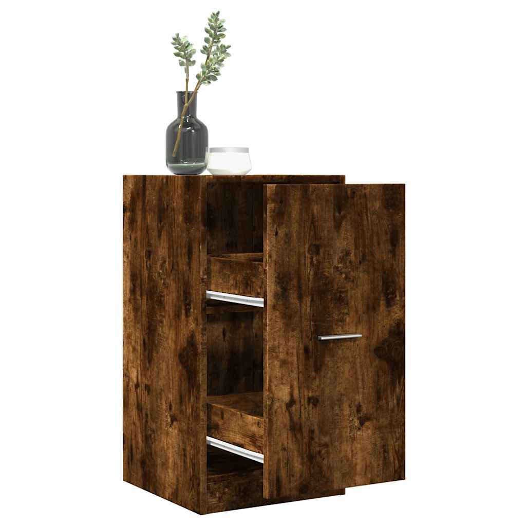 apotekerskab 40x41x77,5 cm konstrueret træ røget egetræsfarve billede