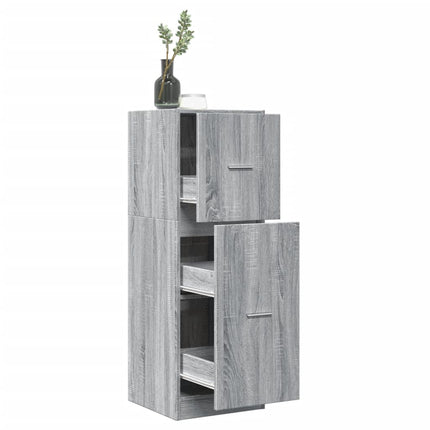 udtræksskab 40x41x118 cm konstrueret træ grå sonoma-eg
