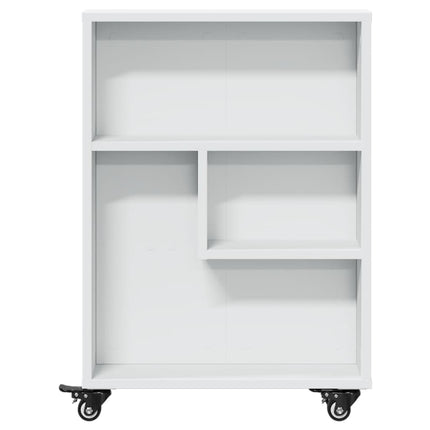 smal opbevaringsvogn 48x13x68 cm konstrueret træ hvid