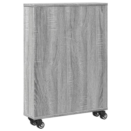 smal opbevaringsvogn 48x13x68 cm konstrueret træ grå sonoma-eg