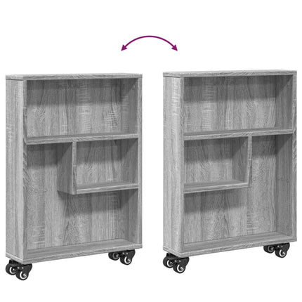 smal opbevaringsvogn 48x13x68 cm konstrueret træ grå sonoma-eg