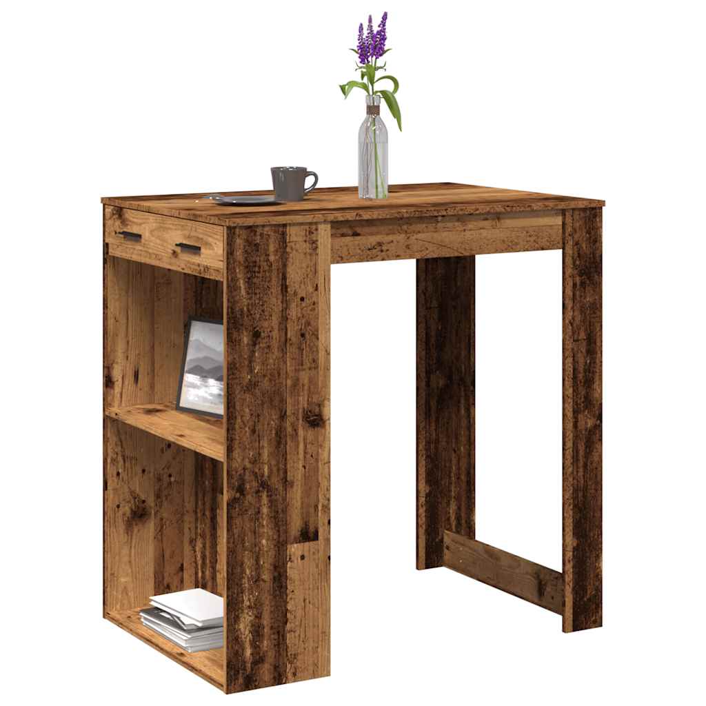 barbord 102x70x103,5 cm konstrueret tr gammelt trlook