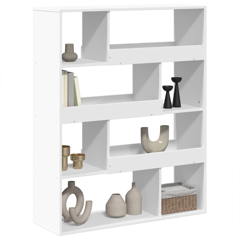 bogreol 100x33x125,5 cm konstrueret træ hvid