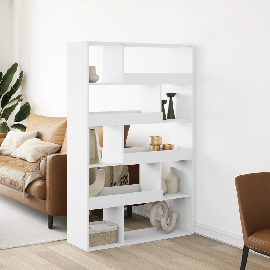 Bogreol / rumdeler 100×33×156,5 cm - hvid konstrueret træ
