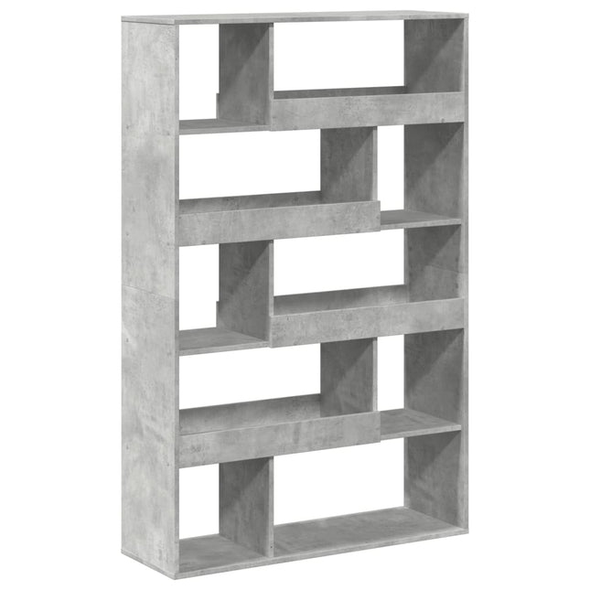 bogreol 100x33x156,5 cm konstrueret træ betongrå