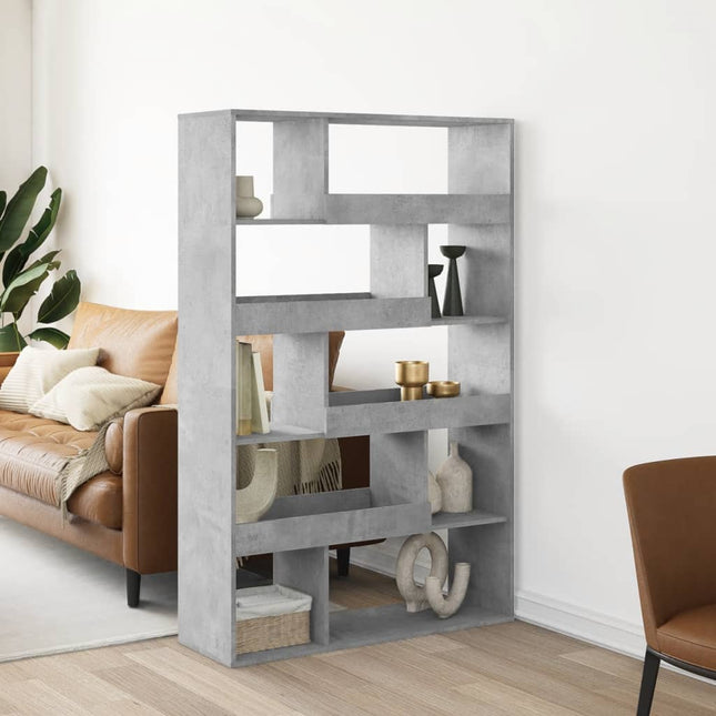bogreol 100x33x156,5 cm konstrueret træ betongrå