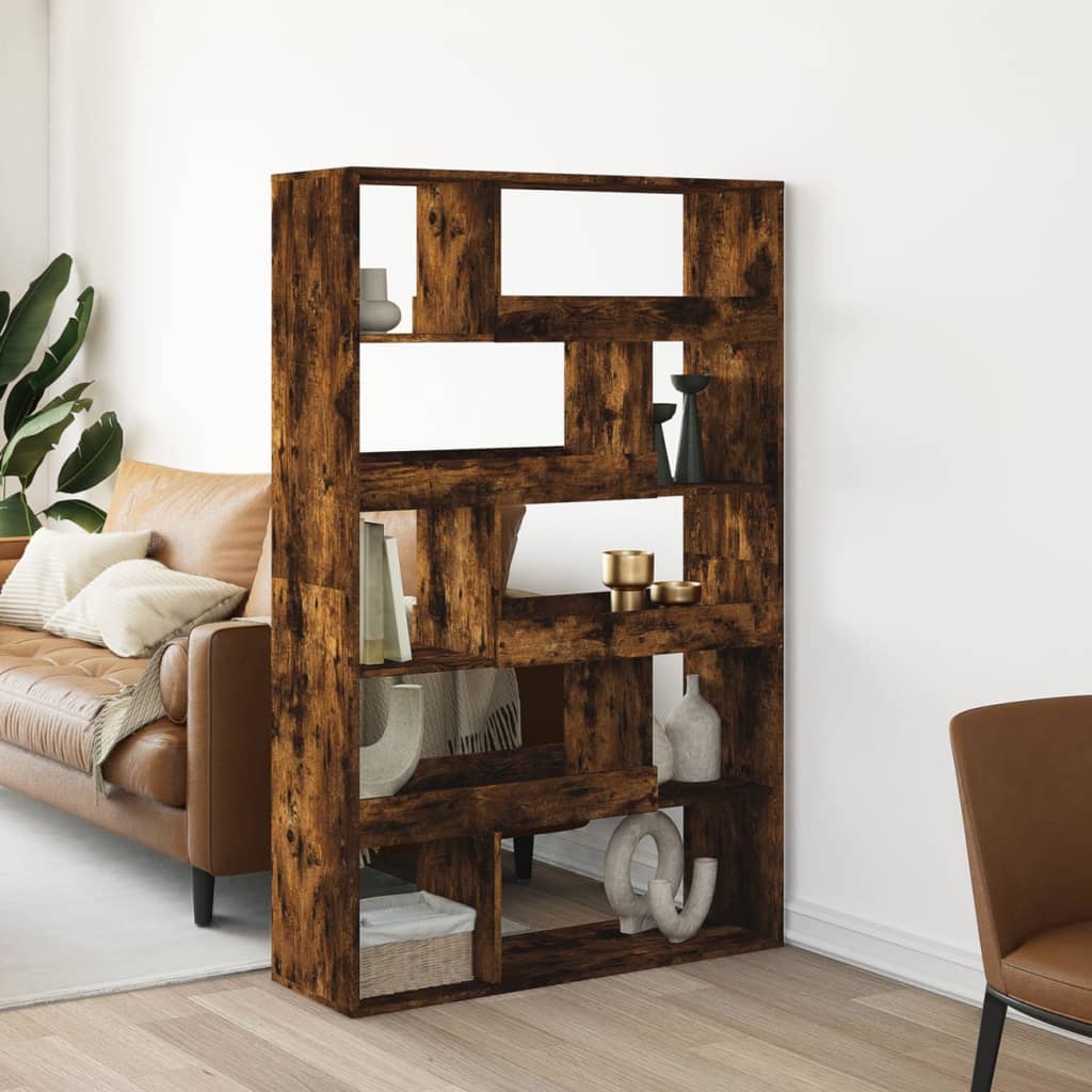 bogreol 100x33x156,5 cm konstrueret træ røget egetræsfarve billede