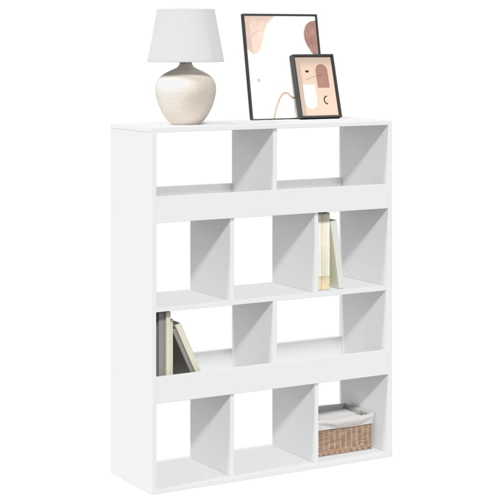 bogreol 100x33x125,5 cm konstrueret træ hvid billede