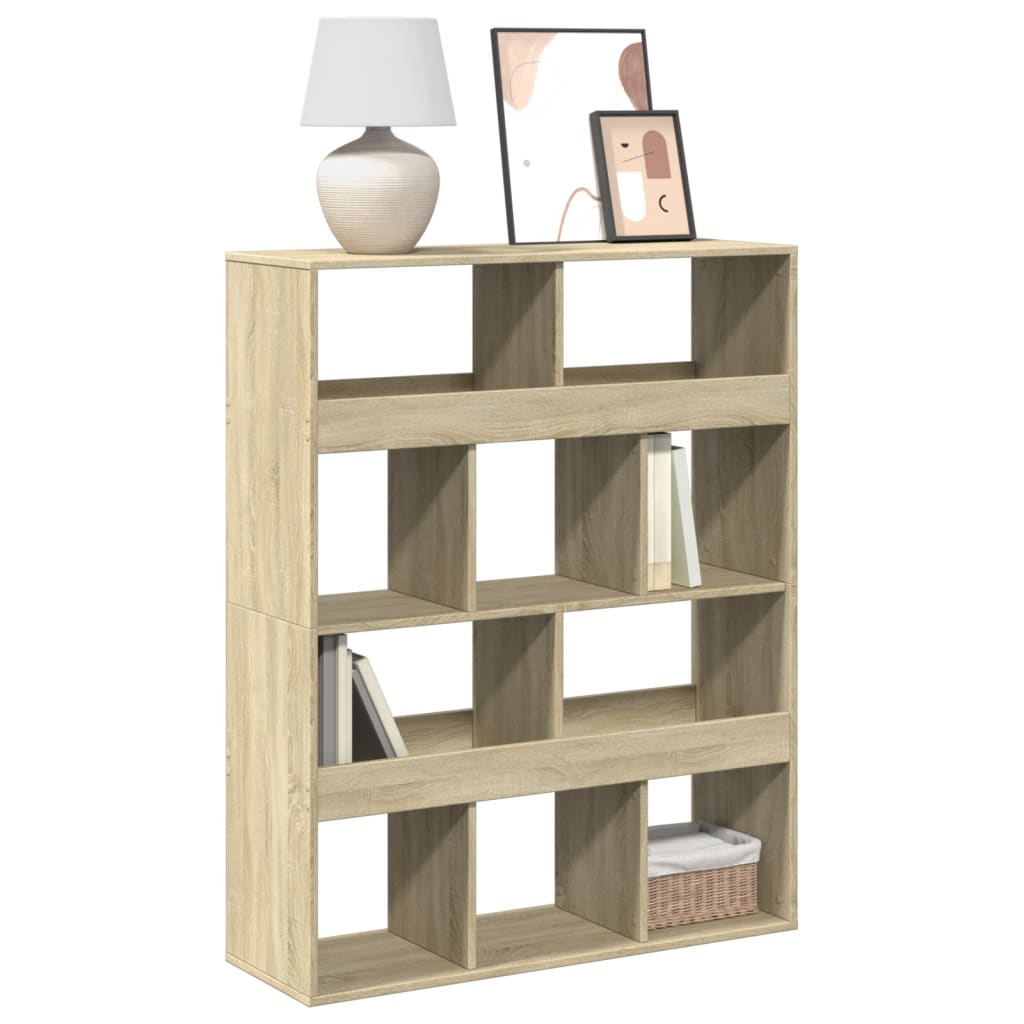 bogreol 100x33x125,5 cm konstrueret træ sonoma-eg billede
