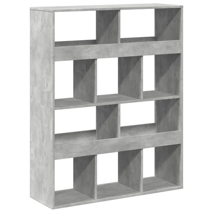bogreol 100x33x125,5 cm konstrueret træ betongrå