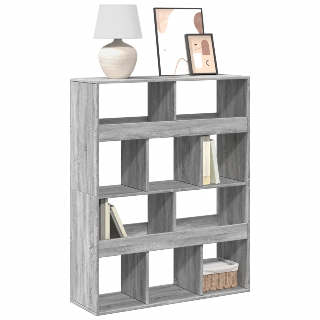 bogreol 100x33x125,5 cm konstrueret træ grå sonoma-eg billede
