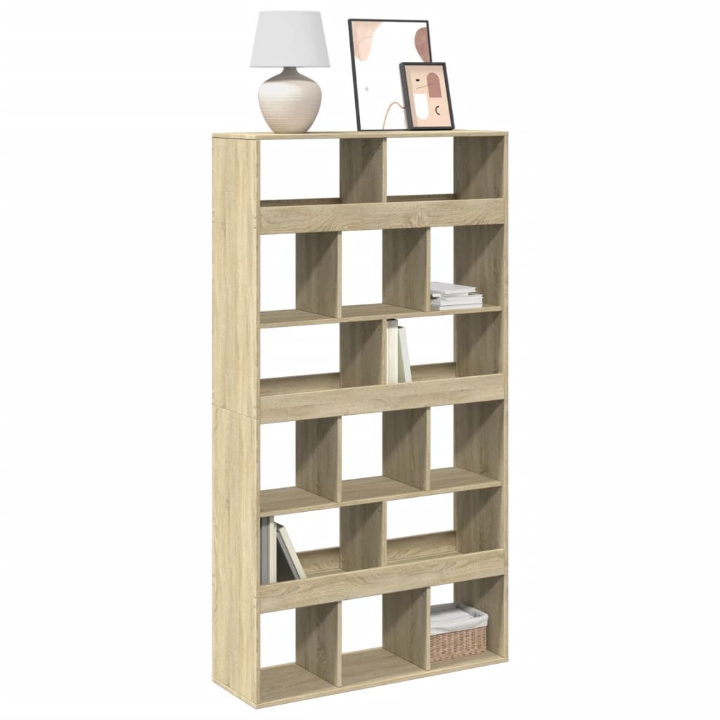 Bogreol 100×33×187,5 cm i konstrueret træ - sonoma-eg, 15 rum