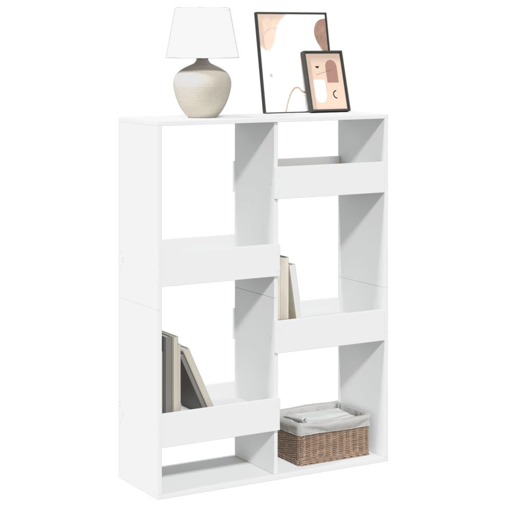 bogreol 100x33x135 cm konstrueret træ hvid billede