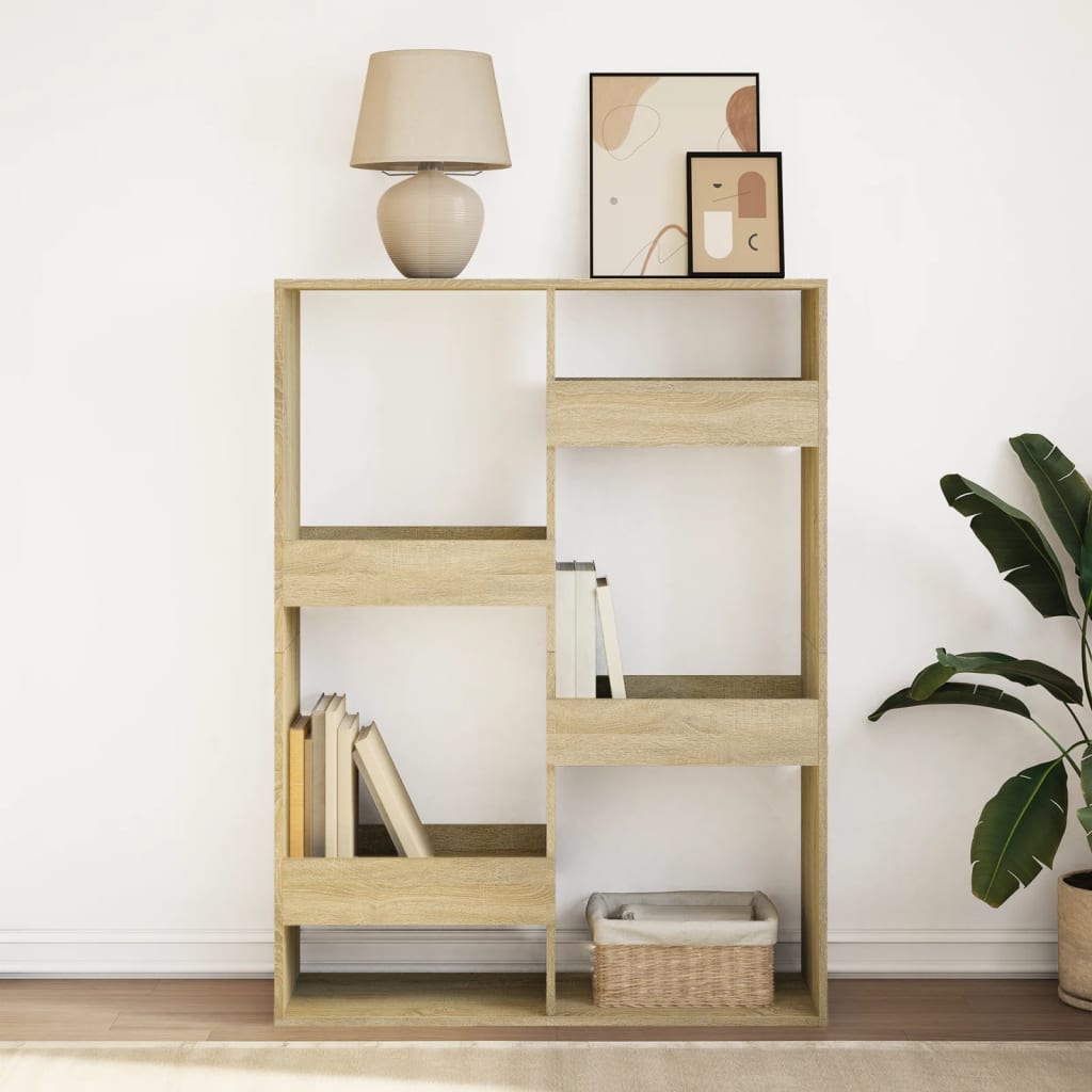 bogreol 100x33x135 cm konstrueret træ sonoma-eg