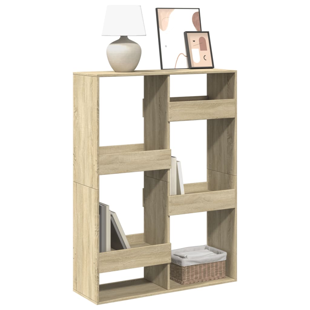 Bogreol 100×33×135 cm i konstrueret træ - sonoma-eg