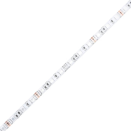 skrivebord med LED-lys 130x130x91 cm konstrueret træ brunt eg