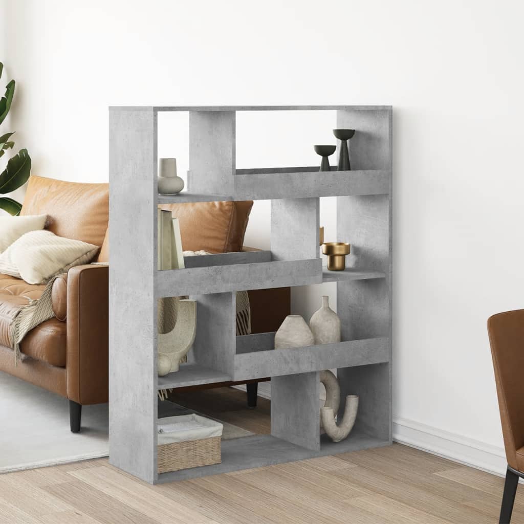 rumdeler 100x33x125,5 cm konstrueret træ betongrå