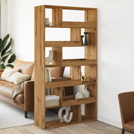 rumdeler 100x33x187,5 cm konstrueret træ egetræsfarve