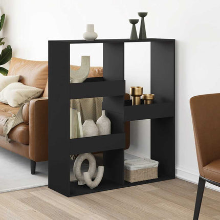 rumdeler 100x33x115 cm konstrueret træ sort