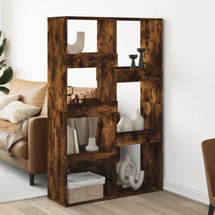 rumdeler 100x33x155,5 cm konstrueret træ røget egetræsfarve
