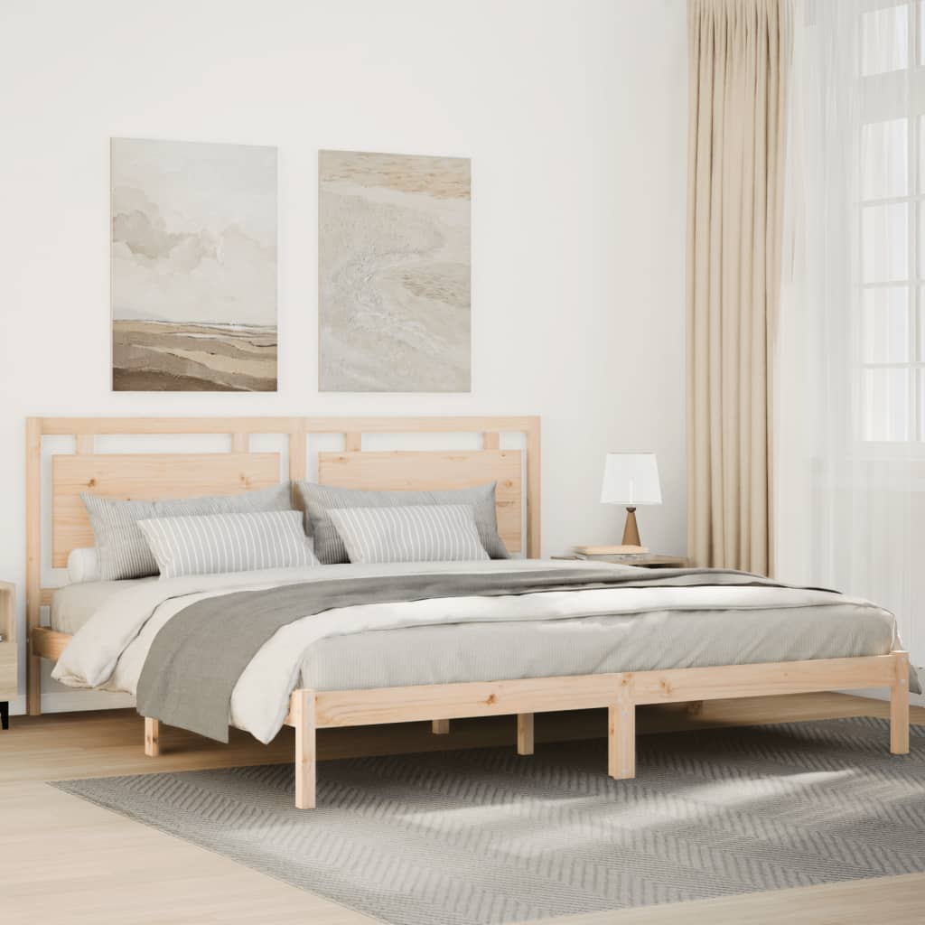 ekstra lang sengeramme uden madras 180x210 cm massivt træ billede