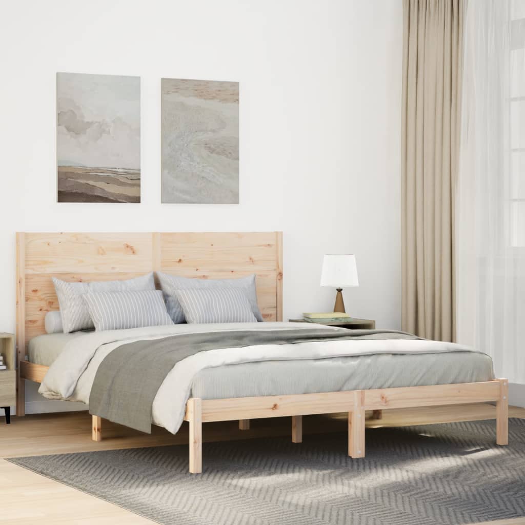 ekstra lang sengeramme uden madras 160x210 cm massivt træ billede