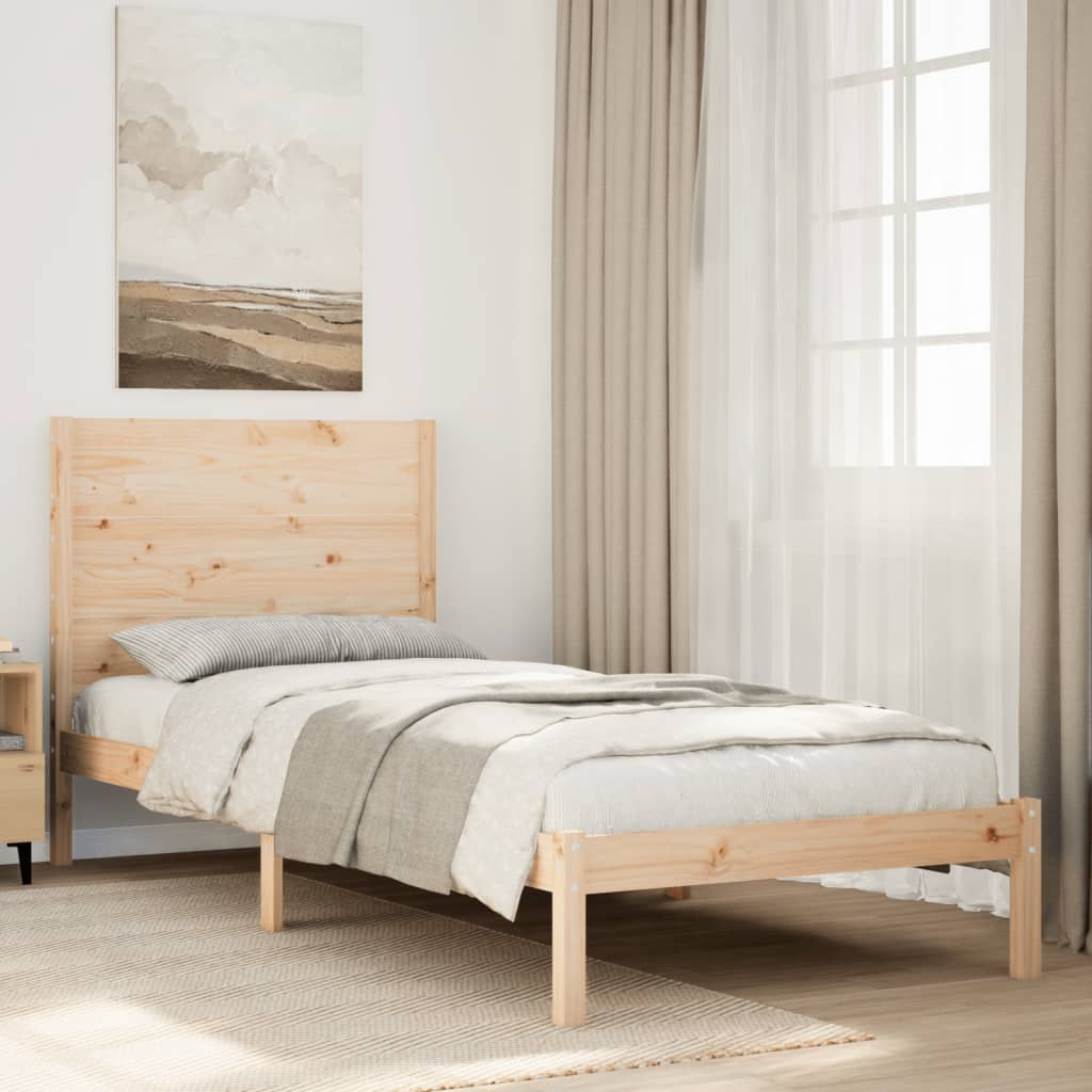 ekstra lang sengeramme uden madras 90x220 cm massivt træ billede