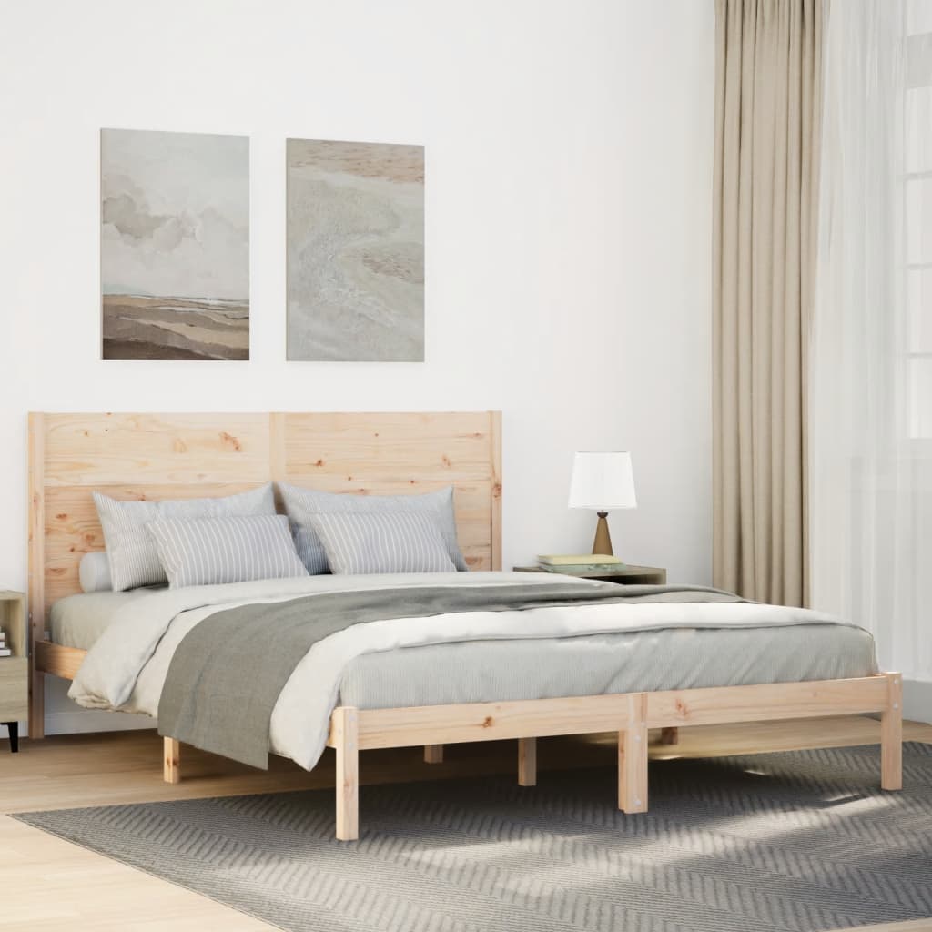 ekstra lang sengeramme uden madras 160x220 cm massivt træ billede