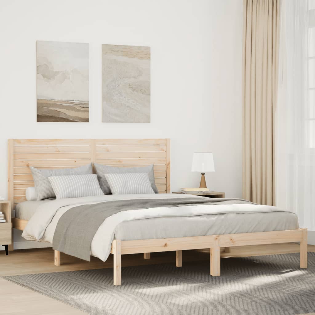 ekstra lang sengeramme uden madras 140x210 cm massivt træ billede