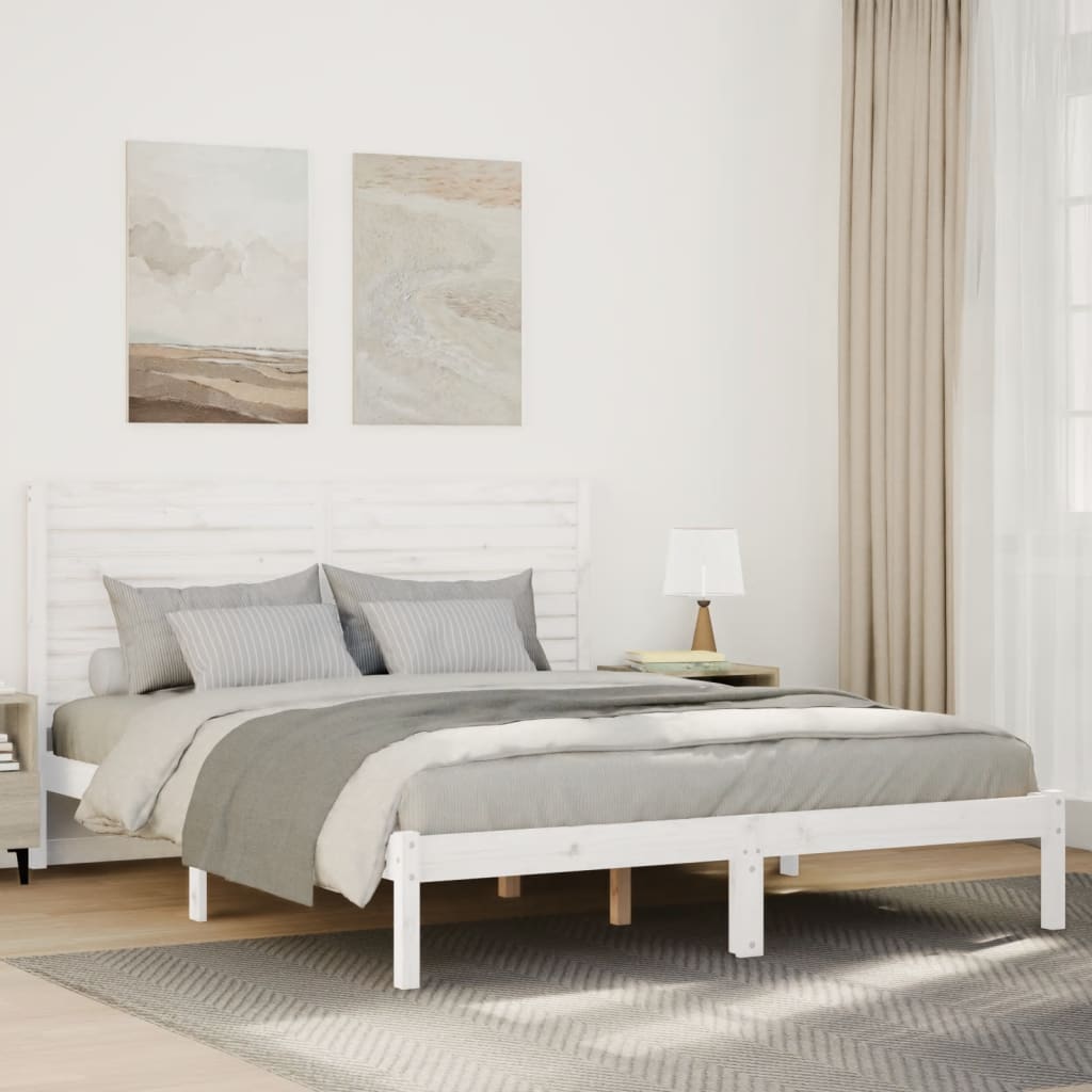 ekstra lang sengeramme uden madras 140x210 cm massivt træ billede