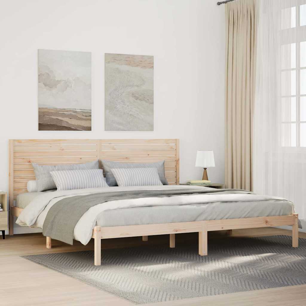ekstra lang sengeramme uden madras 200x220 cm massivt træ billede