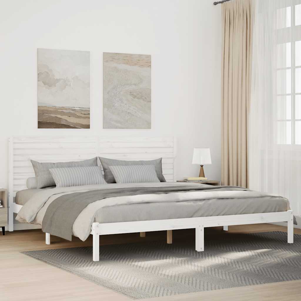 ekstra lang sengeramme uden madras 200x220 cm massivt træ billede