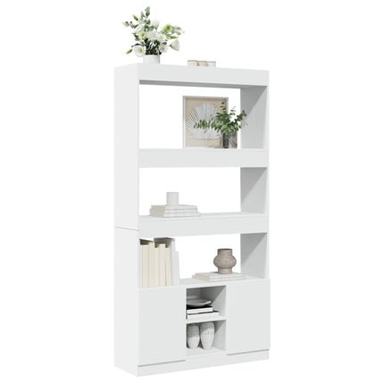 reol 92x33x180 cm konstrueret træ hvid