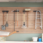 opbevaringsstativer 4 stk. til haveredskaber væghængt stål sort