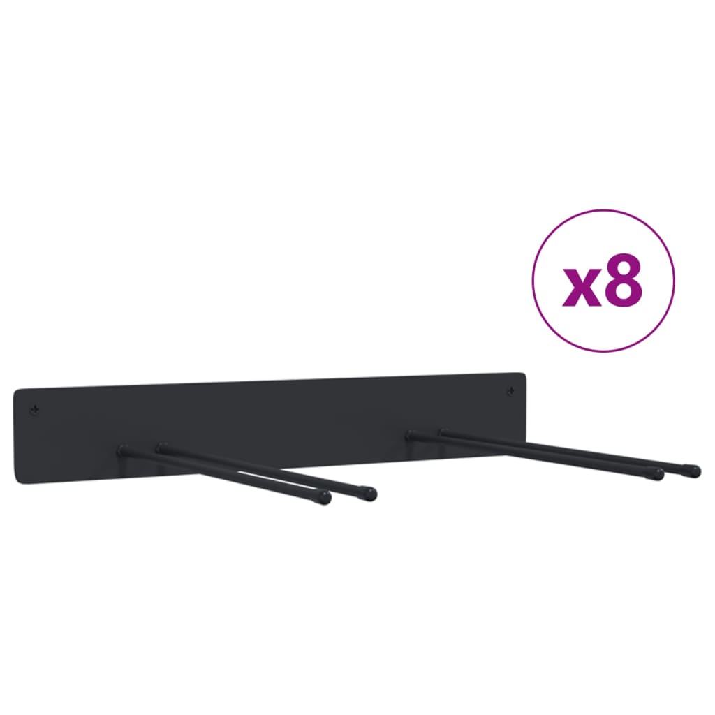 opbevaringsstativer 8 stk. til haveredskaber væghængt stål sort