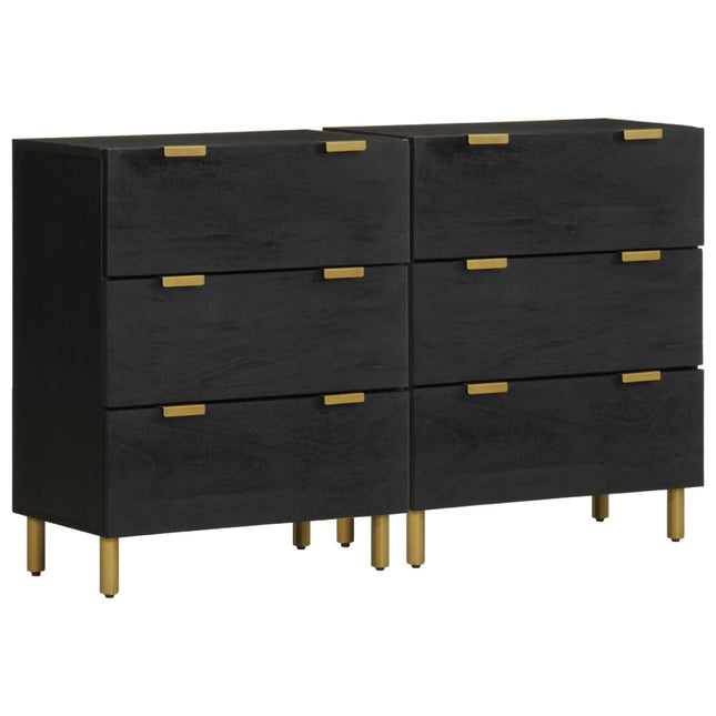 skænke 2 stk. 60x33x75 cm konstrueret træ sort