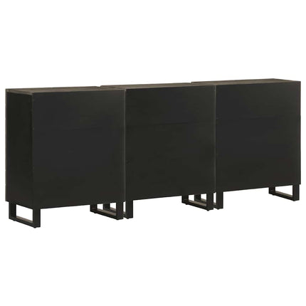 skænke 3 stk. 60x33x75 cm massivt mangotræ sort