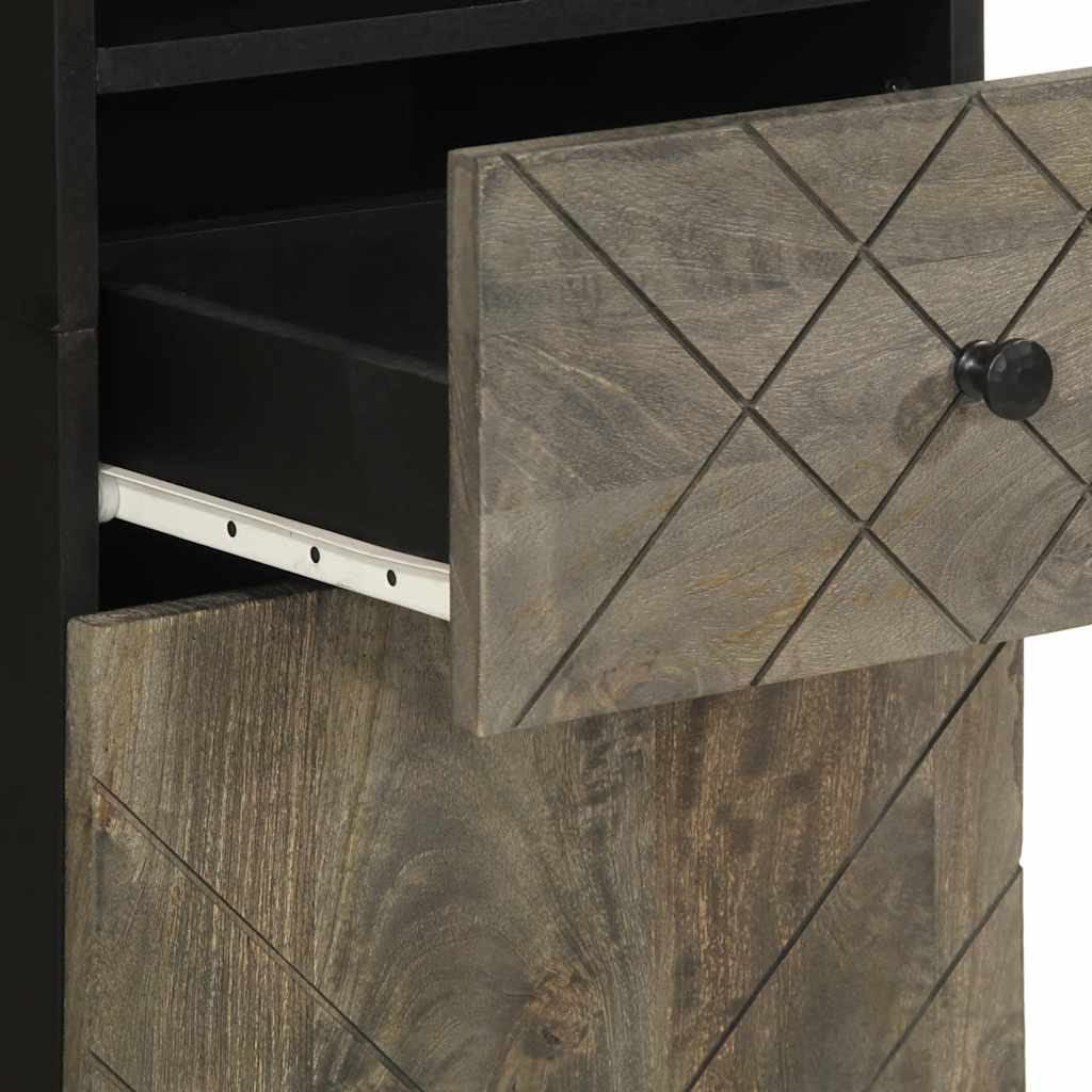 badeværelsesmøbelsæt 3 dele massivt mangotræ sort