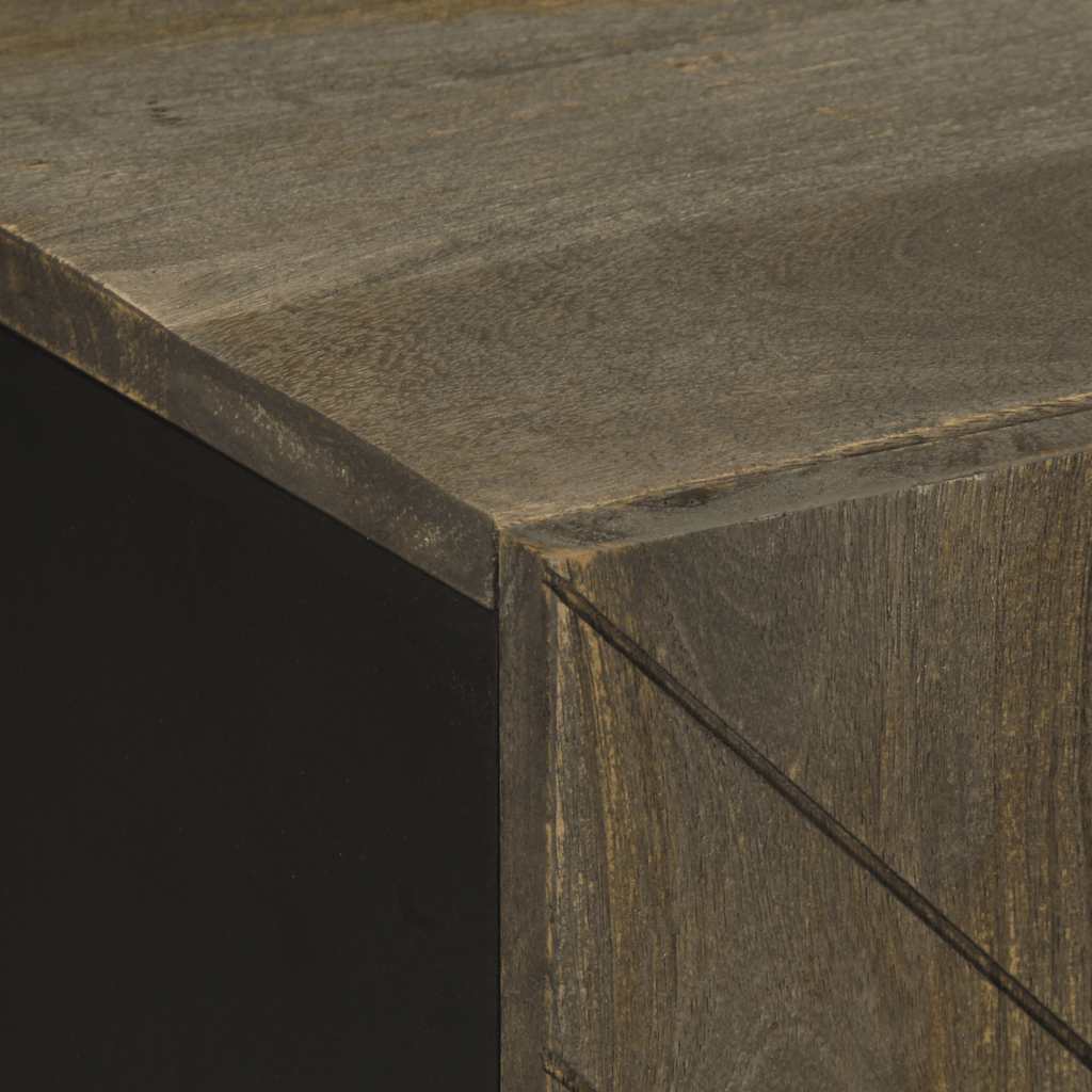 badeværelsesmøbelsæt 4 dele massivt mangotræ sort