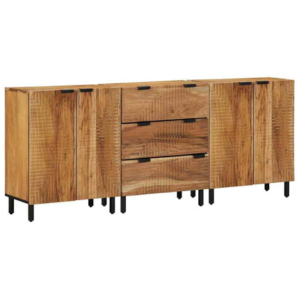 Sidetabel Sæt 3 stk. 180 x 33 x 75 cm Massivt Akacietræ Brown